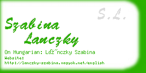 szabina lanczky business card